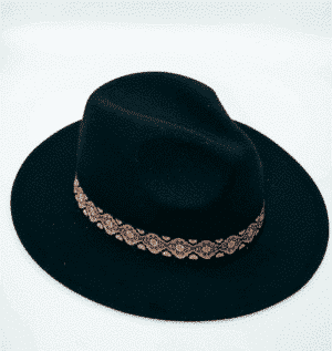 Chapeau fedora feutre noir