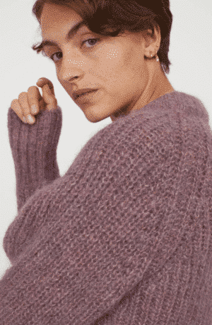 Pull alpaga mélangé violine