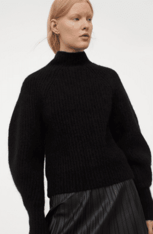 Pull alpaga mélangé noir