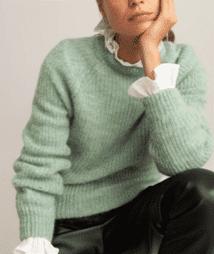 pull col montant Alpaga vert