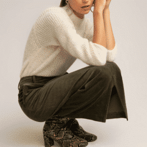 pull col montant Alpaga crème