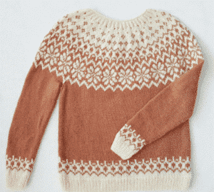 Pull laine rose islandais