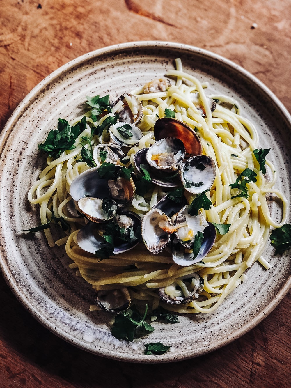 Linguine alle vongole or pasta with clams