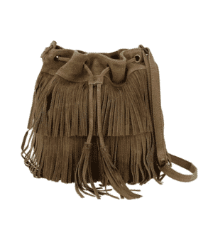 sac sceau franges taupe